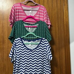 THREE LuLaRoe Christy v-necks
